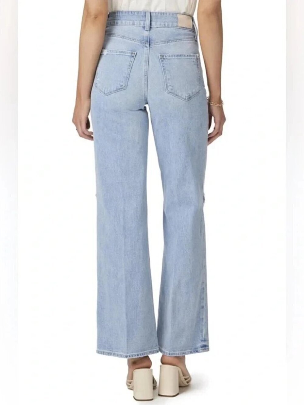 PAIGE SASHA HIGH WAIST WIDE LEG JEANS - MAEVE DESTRUCTED - Picture 3 of 16
